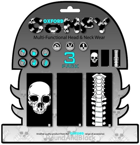 OXFORD KOŁNIERZ WIELOFUNKCYJNY WIATROODPORNY COMFY 3 SZTUKI W OPAKOWANIU KOLOR SKELETON