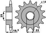 CHT WYPRZEDAŻ ZĘBATKA TYLNA 2114 14 DUCATI 749 03-06 (JTF741.14) (ŁAŃC. 525)