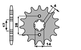 CHT ZĘBATKA PRZEDNIA 2107 12 APRILIA RX 50 '09-'10 DERBI SENDA/GPR/DRD 50 '00-'11 (210712JT) (ŁAŃC. 420))