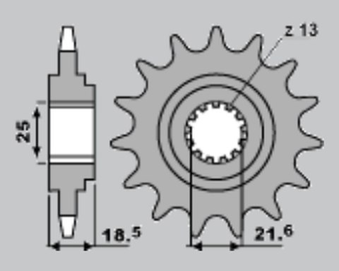 CHT ZĘBATKA PRZEDNIA 2119 14 (A4254065141) KAWASAKI Z750/Z800