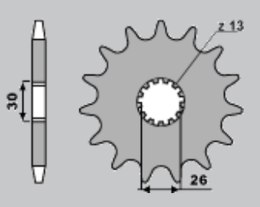 CHT ZĘBATKA PRZEDNIA 2130 16 TRIUMPH BONEVILLE 800 '01-'11, 800 AMERICA '02-'07, 800 SPEEDMASTER '03-'05, 865 BONEVILLE '08--'11