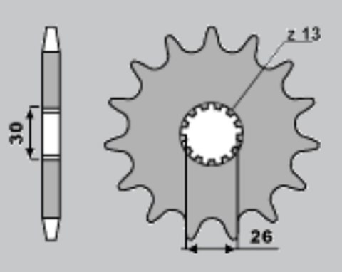 CHT ZĘBATKA PRZEDNIA 2130 16 TRIUMPH BONEVILLE 800 '01-'11, 800 AMERICA '02-'07, 800 SPEEDMASTER '03-'05, 865 BONEVILLE '08--'11