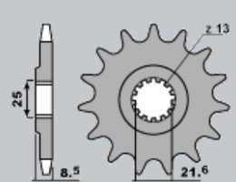 CHT ZĘBATKA PRZEDNIA 2137 14 KAWASAKI Z1000 '07-'15, ZX10R (-1)