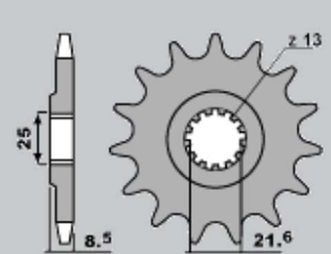 CHT ZĘBATKA PRZEDNIA 2137 14 KAWASAKI Z1000 '07-'15, ZX10R (-1)
