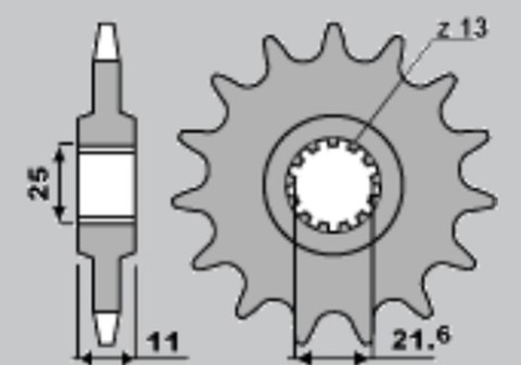 CHT ZĘBATKA PRZEDNIA 2142 16 YAMAHA R6 '06-'14 (525)