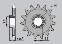 CHT ZĘBATKA PRZEDNIA 2145 16 APRILIA RXV/SXV 450 550 06-12 (4071-16) (JTF707.16)