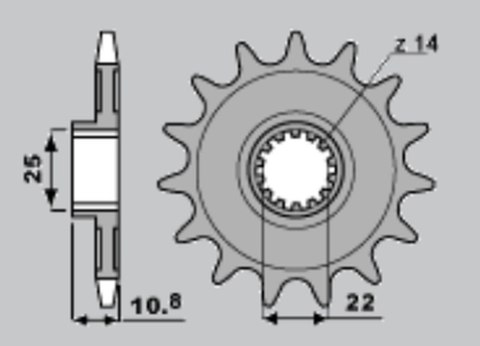 CHT ZĘBATKA PRZEDNIA 2145 16 APRILIA RXV/SXV 450 550 06-12 (4071-16) (JTF707.16)