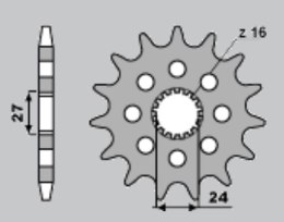 CHT ZĘBATKA PRZEDNIA 2190 16 SUZUKI GSXR 1000 '09-'13 (-1)