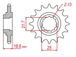GROSSKOPF PROMOCJA ZĘBATKA PRZEDNIA 2119 15 KAWASAKI Z750 '04-'12, Z800 '13-'16 (JTF1538.15)