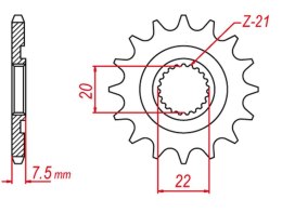 GROSSKOPF PROMOCJA ZĘBATKA PRZEDNIA 2120 12 HONDA CR 125R '04-'07 (-1) , CRF 250R '04-'17 (-1), CRF 250X '04-'17 (-2) (JTF1323.1