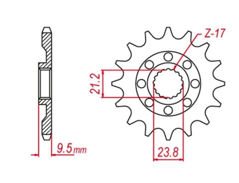 GROSSKOPF PROMOCJA ZĘBATKA PRZEDNIA 2133 14 SUZUKI RMZ 450 '05-'12, RMX 450 '10-'19 (JTF1441.14)