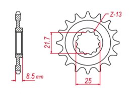 GROSSKOPF PROMOCJA ZĘBATKA PRZEDNIA 2137 17 KAWASAKI ZX -R '02-'03 (+1), Z 1000 '03-'06 (+1), ZX-10R '04-'20, ZX-10RR '17-'19, K