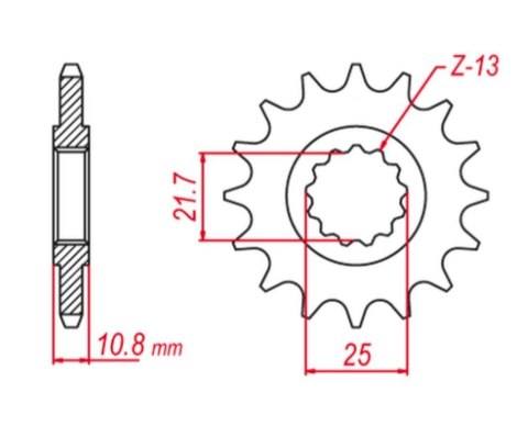 GROSSKOPF PROMOCJA ZĘBATKA PRZEDNIA 2142 15 YAMAHA YZF R6 '06-'20 (-1) (JTF1586.15)
