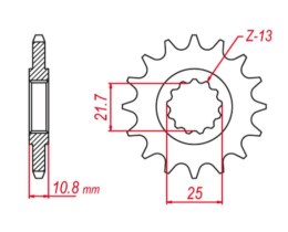GROSSKOPF PROMOCJA ZĘBATKA PRZEDNIA 2142 16 YAMAHA YZF R6 '06-'20 (JTF1586.16)