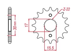 GROSSKOPF PROMOCJA ZĘBATKA PRZEDNIA 2157 14 CRF 150R '07-'22 (-1) (JTF1256.15)