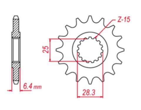 GROSSKOPF PROMOCJA ZĘBATKA PRZEDNIA 2168 13 YAMAHA YFZ 450 '09-'19, YFM 700 RAPTOR '06-'19 (-1) (JTF1592.13)