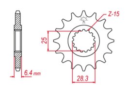 GROSSKOPF PROMOCJA ZĘBATKA PRZEDNIA 2168 15 YAMAHA YFZ 450 '09-'19, YFM 700 RAPTOR '06-'19 (+1) (JTF1592.15)