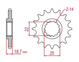 GROSSKOPF PROMOCJA ZĘBATKA PRZEDNIA 2254 15 DUCATI 1200 MULTISTRADA '10-'20 (JTF743.15)