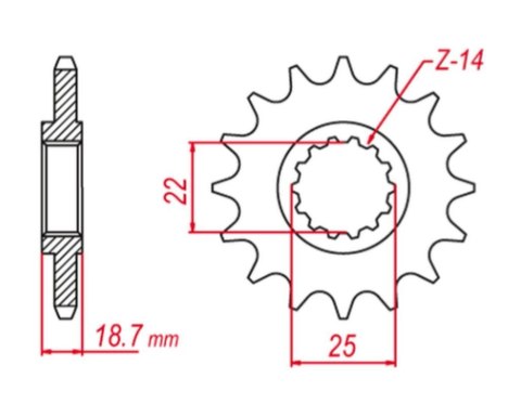 GROSSKOPF PROMOCJA ZĘBATKA PRZEDNIA 2254 15 DUCATI 1200 MULTISTRADA '10-'20 (JTF743.15)