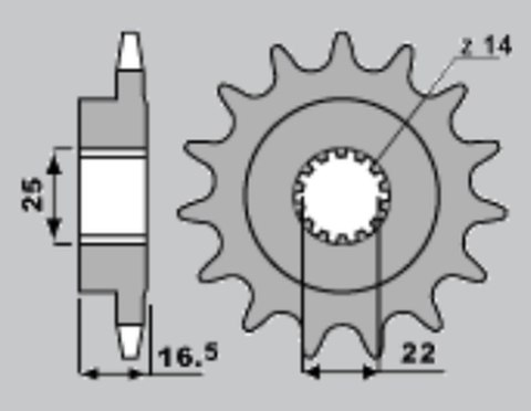 JR ZĘBATKA PRZEDNIA 2114 15 DUCATI 796/820/821/848/992/998/999/1000/1100 (JTF741.15)