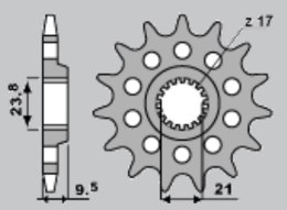 JR ZĘBATKA PRZEDNIA 2137 15 (153715JT) KAWASAKI ZX 10R '06-'08