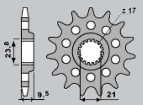 JR ZĘBATKA PRZEDNIA 2137 15 (153715JT) KAWASAKI ZX 10R '06-'08