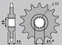 JR ZĘBATKA PRZEDNIA 2142 16 YAMAHA R6 '06-'09 (JTF1586.16)