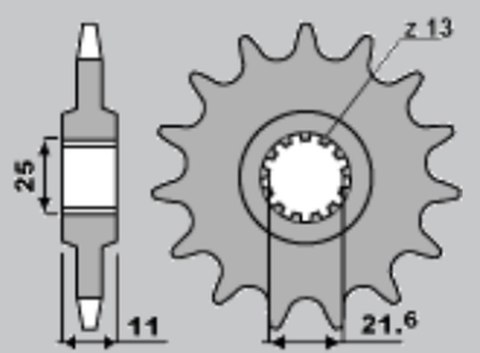 JR ZĘBATKA PRZEDNIA 2142 16 YAMAHA R6 '06-'09 (JTF1586.16)