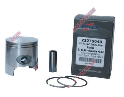 VERTEX TŁOK POLINI, MINARELLI, YAMAHA 47,75MM SWORZEŃ 10MM (PIERŚCIENIE 53009804780 X 2 SZT.)