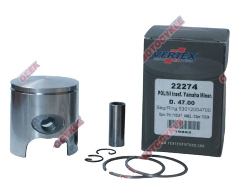 VERTEX TŁOK POLINI, MINARELLI, YAMAHA 47,75MM SWORZEŃ 10MM (PIERŚCIENIE 53012004780 X 1 SZT.)