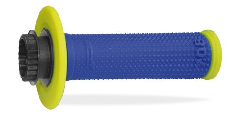 PROGRIP MANETKI PG708 OFF ROAD Z BLOKADĄ SCS LOCK-ON + 6 ADAPTERÓW ROLGAZU (22+25MM) KOLOR NIEBIESKI ZÓŁTY DWUSKŁADNIKOWE FLUO (