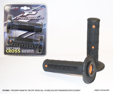PROGRIP MANETKI PG799 OFF ROAD (22+25MM, DŁ.118MM) KOLOR CZARNY/POMARAŃCZOWY (DWUSKŁADNIKOWE) (799-201) (PG799/5)