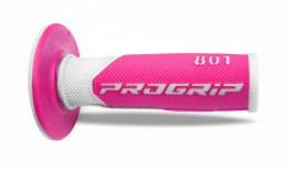 PROGRIP MANETKI PG801 OFF ROAD (22+25MM, DŁ.115MM) KOLOR BIAŁY/FUKSJA FLUO (DWUSKŁADNIKOWE) (801-243) (PG801WH/FX)