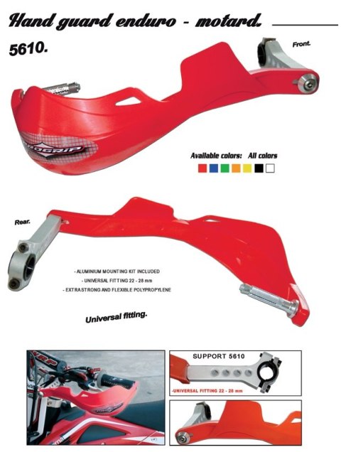 PROGRIP OSŁONY RĄK (HANDBARY) PG5610 MOCOWANE DWUPUNKTOWO (22+28MM) KOLOR CZARNY (PG5610BK) (5610-102)