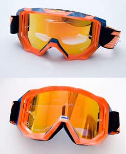 PROGRIP GOGLE PG3200 FL VENOM KOLOR POMARAŃCZOWO NIEBIESKI (SZYBA PG3249 POMARAŃCZOWA LUSTRZANA ANTISCRATCH, NO FOG, ANTI UV) (P