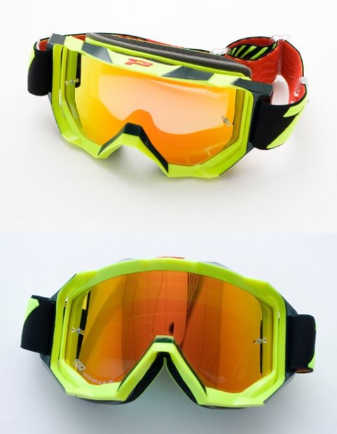 PROGRIP GOGLE PG3200 FL VENOM KOLOR ŻÓŁTY FLUO CZARNY (SZYBA PG3248 CZERWONA LUSTRZANA ANTISCRATCH, NO FOG, ANTI UV) (PG3200FLYL
