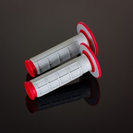 RENTHAL MANETKI MX DUAL COMPOUND 1/2 WAFFLE, DWUSKŁADNIKOWE, KOLOR SZARY/CZERWONY