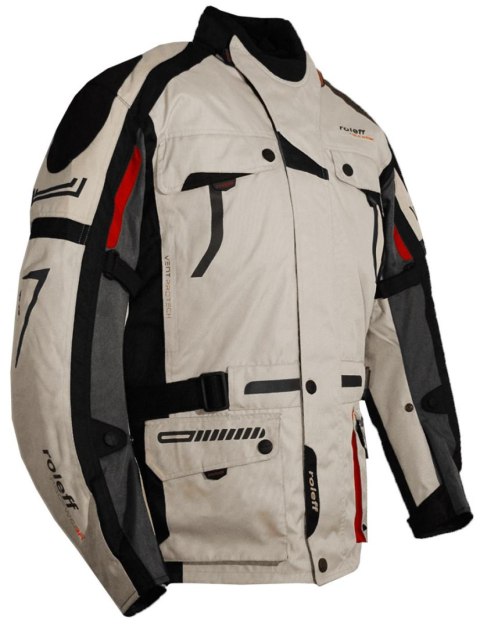 ROLEFF PROMOCJA KURTKA TEKSTYLNA DŁUGA Z MEMBRANĄ WIND-TEX MODEL CHICAGO (KOMPLET Z RO1524) KOLOR CZARNY/POPIELATY ROZMIAR 3XL