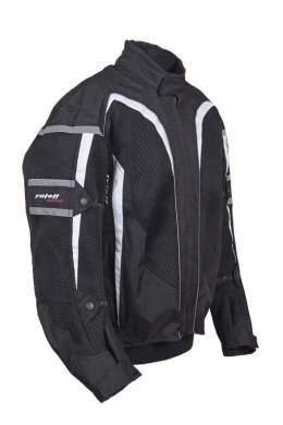 ROLEFF PROMOCJA KURTKA TEKSTYLNA KRÓTKA LETNIA Z WYPINANĄ MEMBRANA WIND-TEX (2W1) MODEL RO607 KOLOR CZARNY/BIAŁY ROZMIAR 3XL