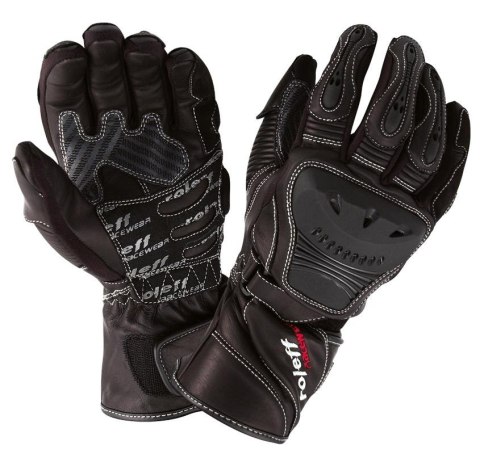 ROLEFF PROMOCJA RĘKAWICE SPORTOWE SKÓRZANE DŁUGIE MODEL RO85, KOLOR CZARNY ROZMIAR M