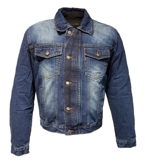 ROLEFF WIELKA PROMOCJA KURTKA KRÓTKA JEANS ARAMID MODEL RO1515 KOLOR NIEBIESKI ROZMIAR XL