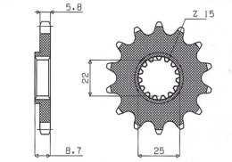 SUNSTAR ZĘBATKA PRZEDNIA 1248 14 KTM SX/EXC '91-'19 (JTF1901.14) (ŁAŃC. 520) (124814JT)