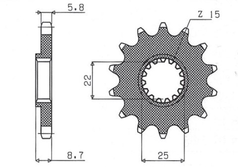 SUNSTAR ZĘBATKA PRZEDNIA 1248 14 KTM SX/EXC '91-'19 (JTF1901.14) (ŁAŃC. 520) (124814JT)
