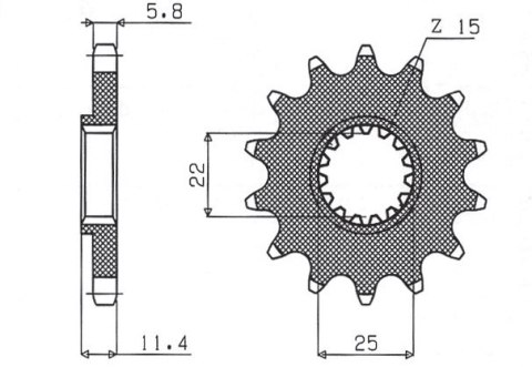 SUNSTAR ZĘBATKA PRZEDNIA 1252 17 KTM LC4 400/600/620/640/690 (JTF1902.17) (ŁAŃC. 520) (125217JT)
