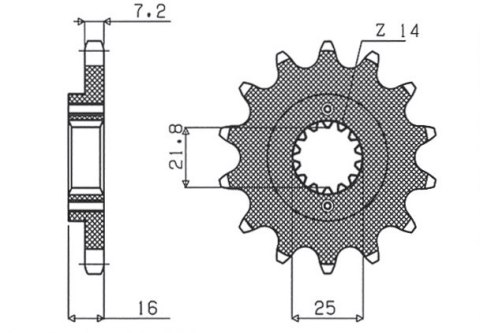 SUNSTAR ZĘBATKA PRZEDNIA 2050 14 DUCATI 796/916/944/996 (-1) (JTF740.14) (ŁAŃC. 525) (205014JT)