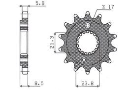 SUNSTAR ZĘBATKA PRZEDNIA 2071 15 HONDA XR 400 '96-'05, TRX 400 (JTF1322.15) (ŁAŃC. 520) (207115JT)