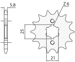 SUNSTAR ZĘBATKA PRZEDNIA 2076 13 YAMAHA XV 125 VIRAGO '97-'01 (JTF1573.13) (ŁAŃC. 520) (207613JT)