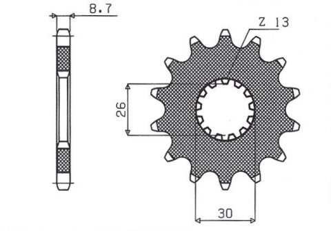 SUNSTAR ZĘBATKA PRZEDNIA 2090 19 TRIUMPH DAYTONA 955/SPRINT ST/SPRINT GT (JTF1180.19) (ŁAŃC. 530) (209019JT)
