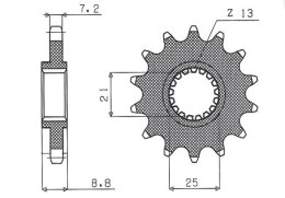 SUNSTAR ZĘBATKA PRZEDNIA 2137 16 KAWASAKI ZX9R '02-'03, Z 1000 '03-'06 (JTF1537.16) (ŁAŃC. 525) (213716JT)