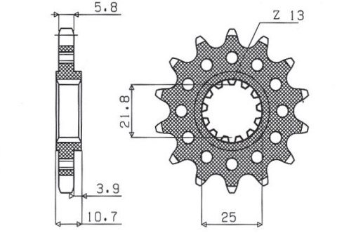 SUNSTAR ZĘBATKA PRZEDNIA 2172 15 YAMAHA FZ6 '09-, XJ6 '09-'15 (JTF1581.15) (MOD. ŁAŃC. 520) (217215JT)